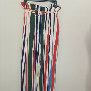 Striped Wide-Leg Pants